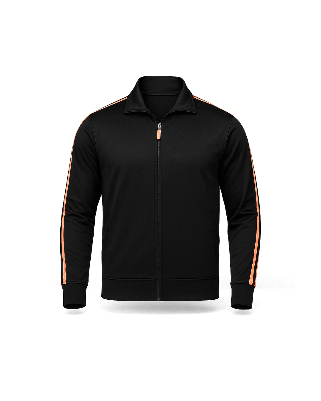 Zipper Scott Jacket - Black & Orange ( 350GSM )