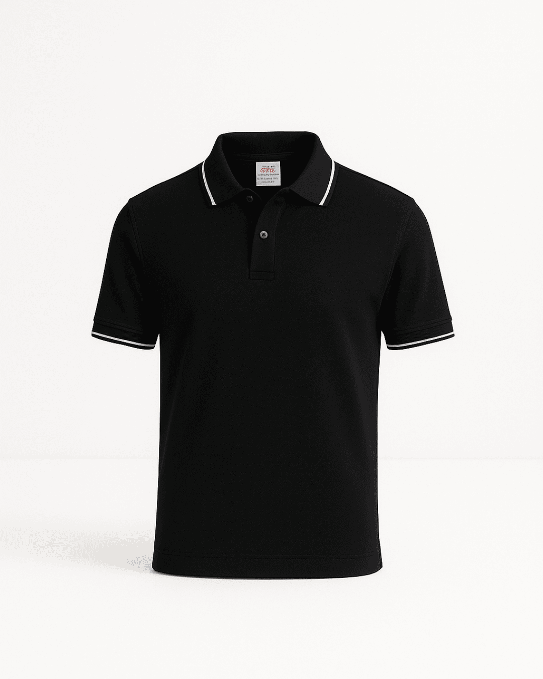 Scott Polo T-Shirt Black with white tip